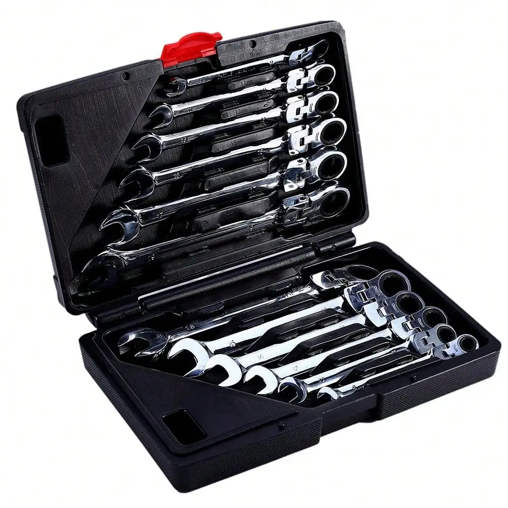 8-19mm 12-Piece Flexible Combination Spanner Set: Ratchet Wrench for Car Garage
8-19mm 12-Piece Flexible Combination Spanner Set: Ratchet Wrench for Car Garage