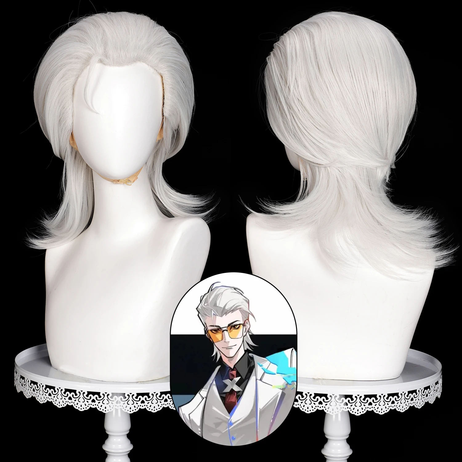 White Mullet Cosplay Wig Heat Resistant Synthetic Layered Hair for Men Women
White Mullet Cosplay Wig Heat Resistant Synthetic Layered Hair for Men Women