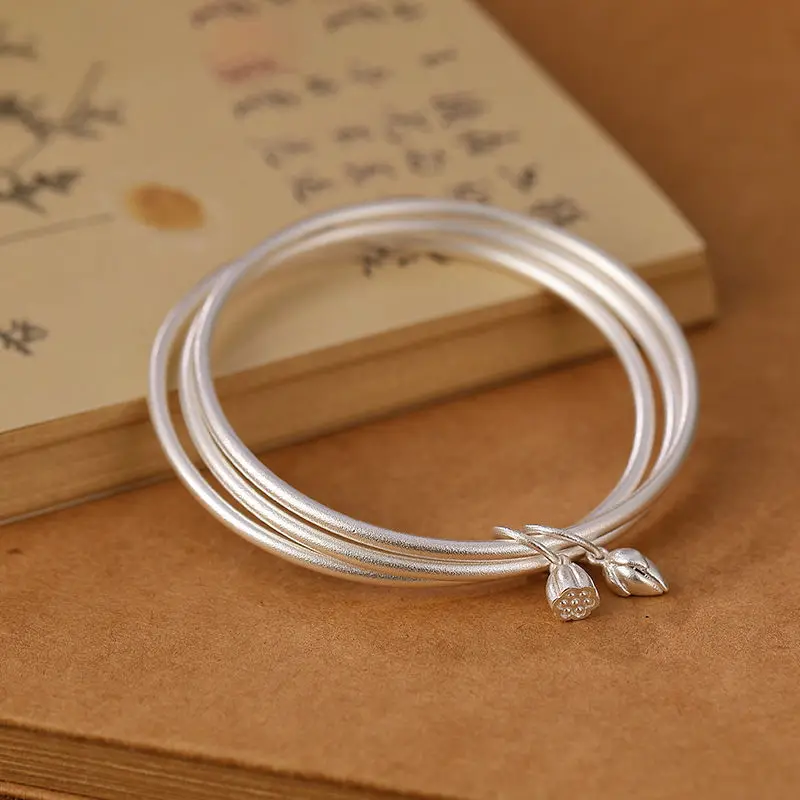 S999 Three Circles 'S Pod Two Lives Together Silver Bracelet Women
S999 Three Circles 'S Pod Two Lives Together Silver Bracelet Women