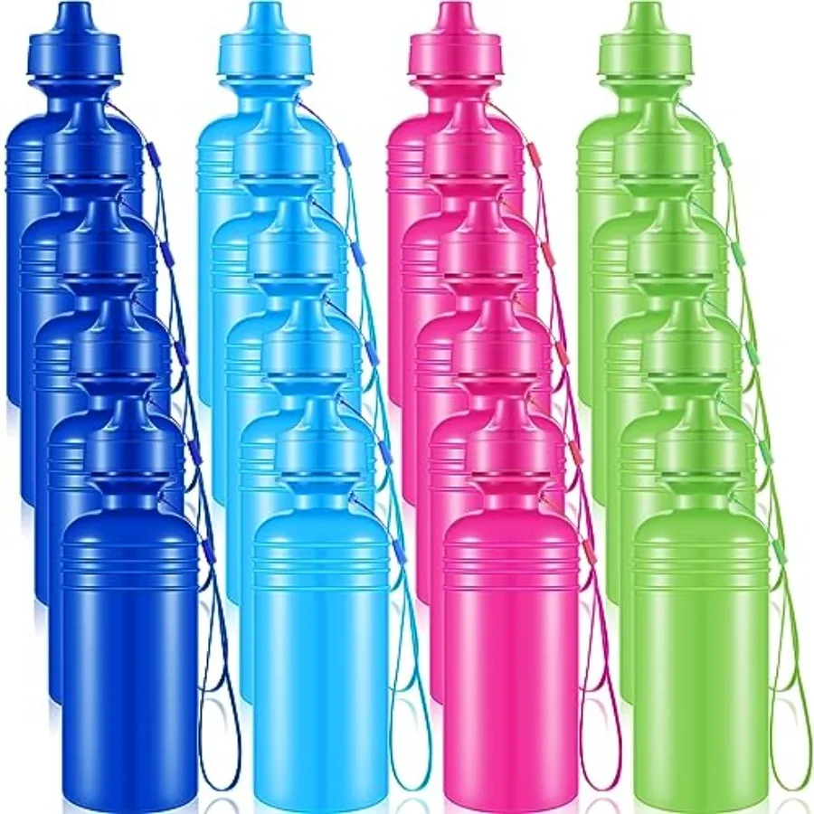 20 Pack Bulk Water Bottles for 18 oz Plastic Sports Water Bottle Reusable Squeeze Neon Color with Nylon Strap Back to School Su
20 Pack Bulk Water Bottles for 18 oz Plastic Sports Water Bottle Reusable Squeeze Neon Color with Nylon Strap Back to School Su