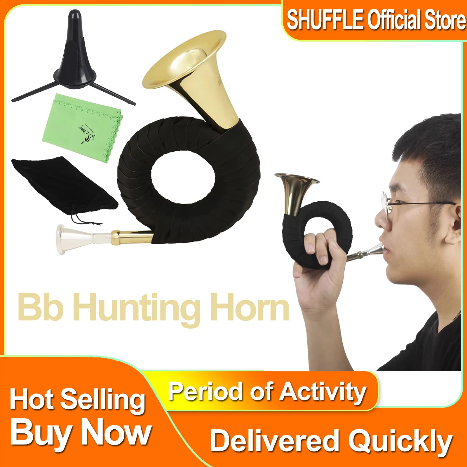 SLADE Bb Hunting Horn Gold Plated Brass Hunting Horn Trumpet Beginner With Carry Bag Cleaning Cloth Wind Musical Instruments
SLADE Bb Hunting Horn Gold Plated Brass Hunting Horn Trumpet Beginner With Carry Bag Cleaning Cloth Wind Musical Instruments
