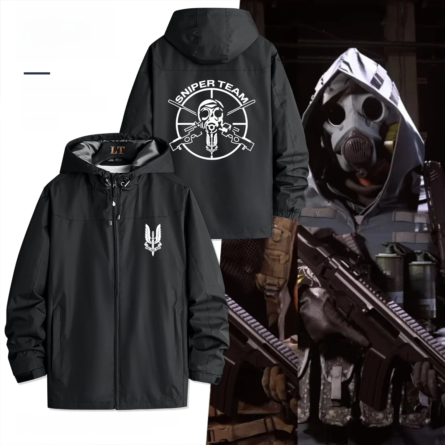 Tactical Anti-toxin Mask Jaet Men's Boat Troop Special Action T Bla Polyester Fiber Long Sve Hooded Zipper Coat
Tactical Anti-toxin Mask Jaet Men's Boat Troop Special Action T Bla Polyester Fiber Long Sve Hooded Zipper Coat