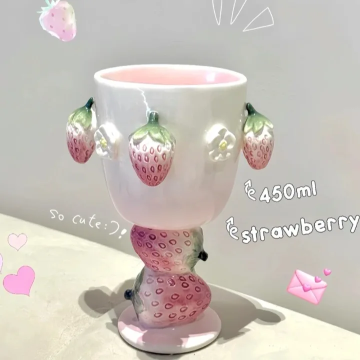 Pet drinking water strawberry goblet ceramic cup birthday gift for girls
Pet drinking water strawberry goblet ceramic cup birthday gift for girls