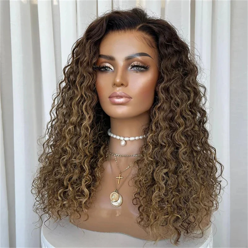 13x4 New In Dark Brown with Honey Blonde Streaks Synthetic HD Lace Front Wig Heat Resistant Hair Wig Deep Curly Women's Wig 18''
13x4 New In Dark Brown with Honey Blonde Streaks Synthetic HD Lace Front Wig Heat Resistant Hair Wig Deep Curly Women's Wig 18''