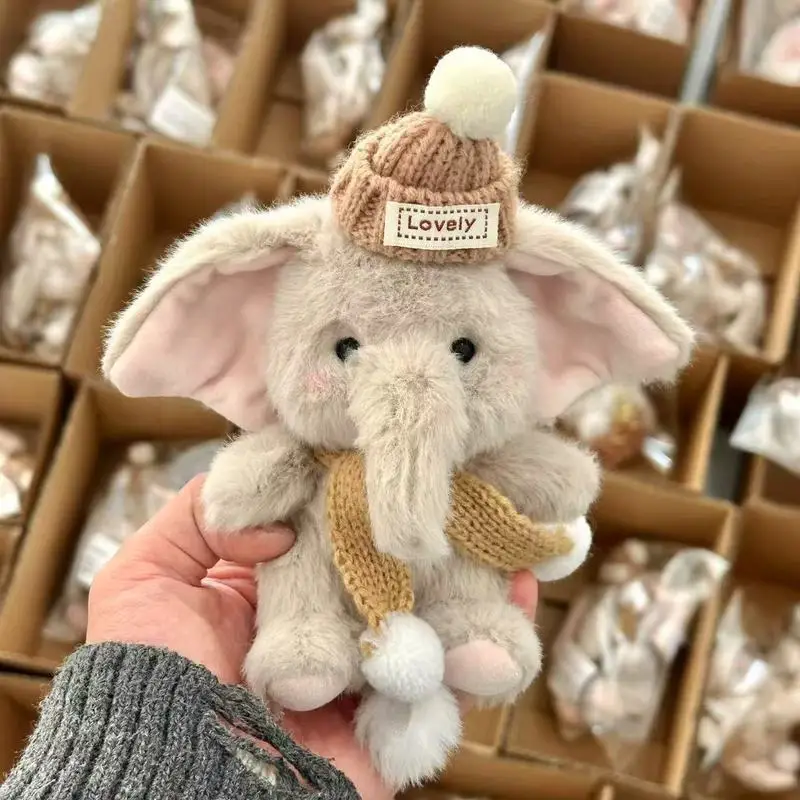 Cute Winter Elephant Plush Keychain Set With Knit Hat & Scarf Kawaii Fluffy Elephant Bag Charm Gift For Kids And Bag Lovers
Cute Winter Elephant Plush Keychain Set With Knit Hat & Scarf Kawaii Fluffy Elephant Bag Charm Gift For Kids And Bag Lovers