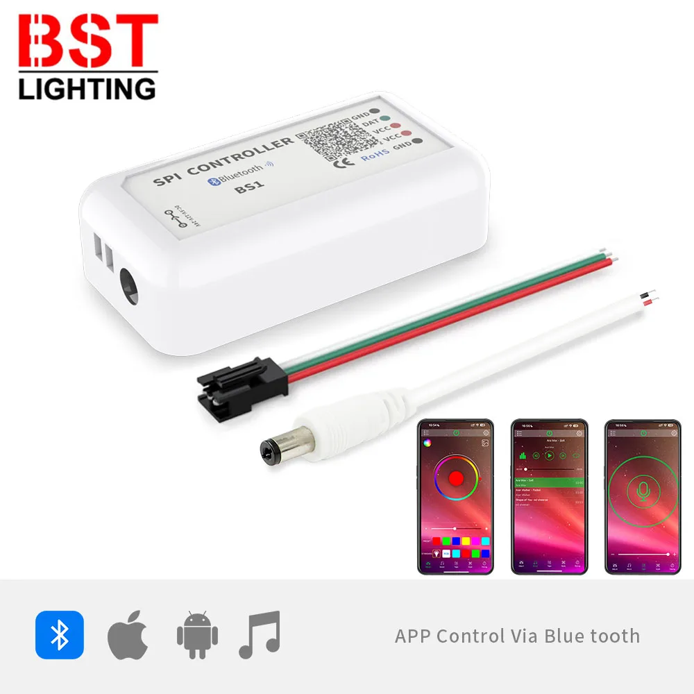 WS2812B 5050 RGBIC Контроллер светодиодных лент DC5-24 В Bluetooth BS1 Музыка WS2811 WS2812 Адресный контроллер умного приложения
WS2812B 5050 RGBIC Контроллер светодиодных лент DC5-24 В Bluetooth BS1 Музыка WS2811 WS2812 Адресный контроллер умного приложения