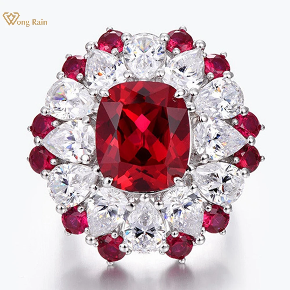 Wong Rain Luxury 100% 925 Sterling Silver Ruby High Carbon Diamond Gemstone Wedding Ring for Women Fine Jewelry Anniversary Gift
Wong Rain Luxury 100% 925 Sterling Silver Ruby High Carbon Diamond Gemstone Wedding Ring for Women Fine Jewelry Anniversary Gift