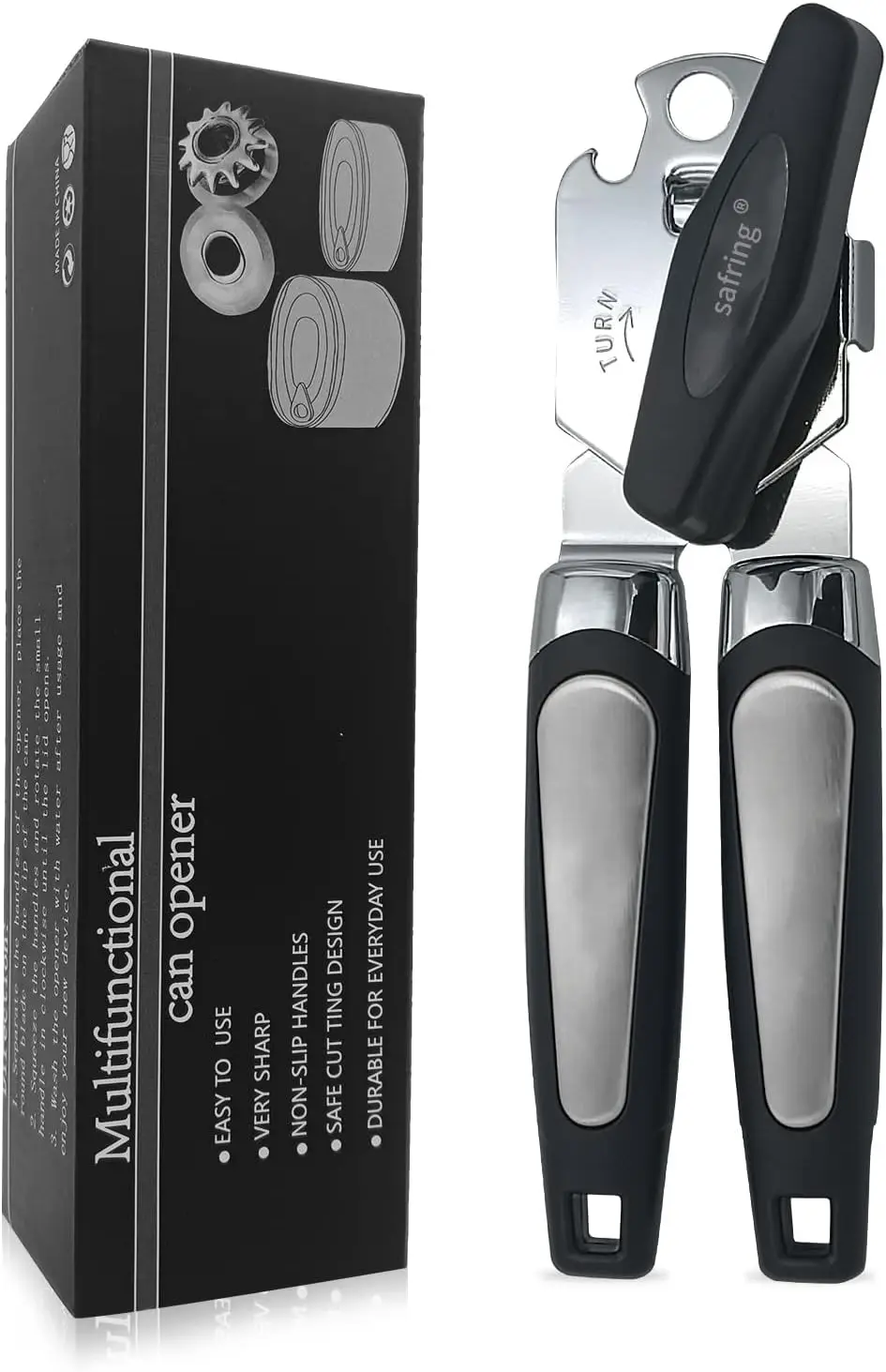 Heavy Duty Manual Can Opener, Stainless Steel, Smooth Edge, Multifunctional Bottle Opener
Heavy Duty Manual Can Opener, Stainless Steel, Smooth Edge, Multifunctional Bottle Opener