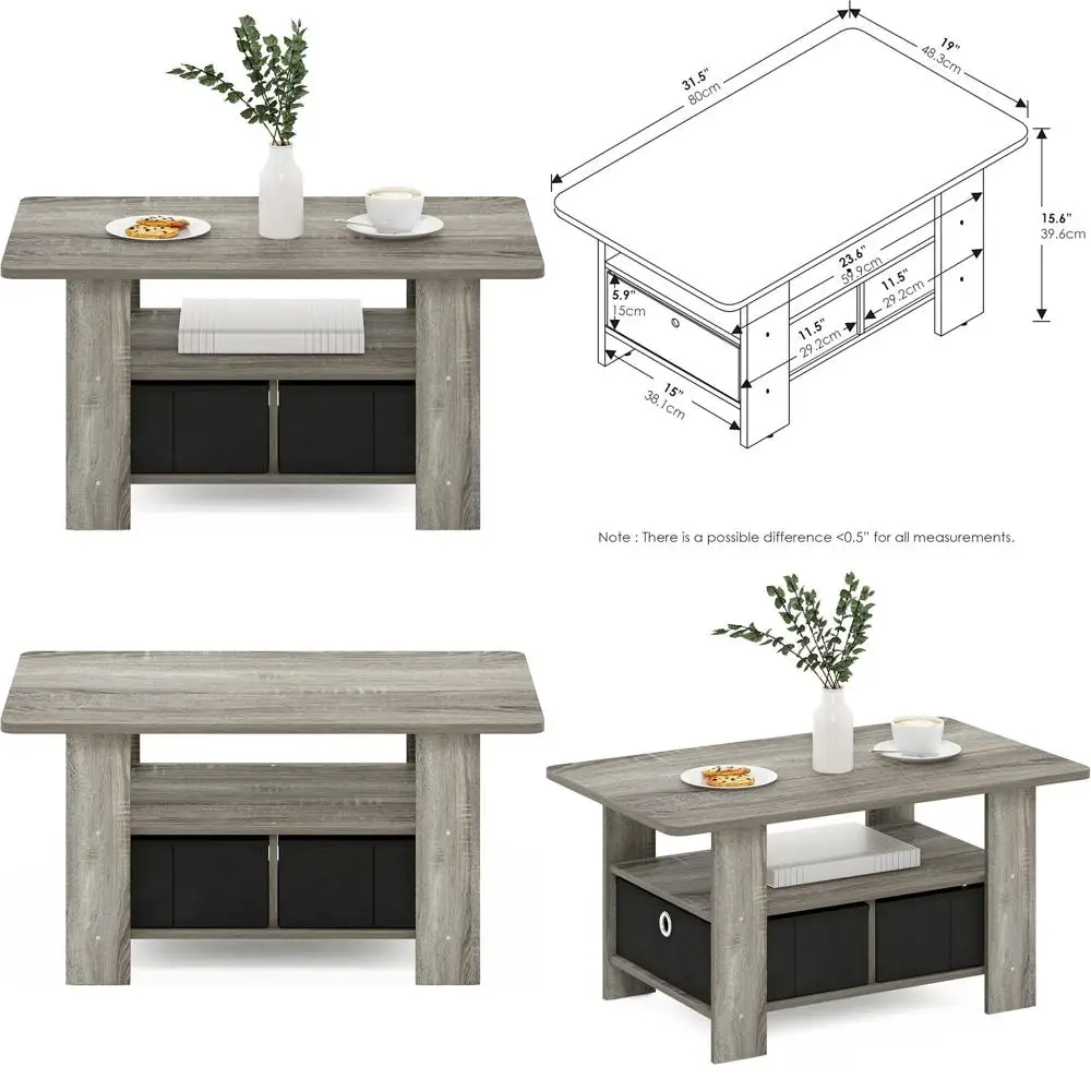 Andrey Coffee Table in French Oak with Grey and Black Finish
Andrey Coffee Table in French Oak with Grey and Black Finish