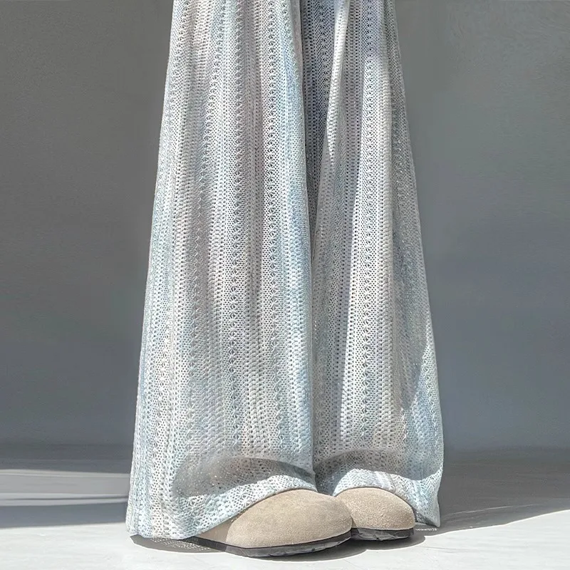 Blue Tie-dye Hollow-out Wide-leg Pants for Women Summer Thin Style 2026 New Casual Pants Suitable for Petite Women High Wais
Blue Tie-dye Hollow-out Wide-leg Pants for Women Summer Thin Style 2026 New Casual Pants Suitable for Petite Women High Wais