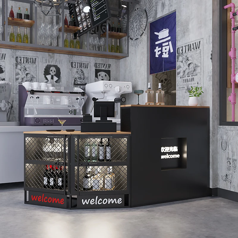 Industrial style retro cash register counter counter Arc corner bar bar Table Clothing shop iron art wine cabinet bar
Industrial style retro cash register counter counter Arc corner bar bar Table Clothing shop iron art wine cabinet bar