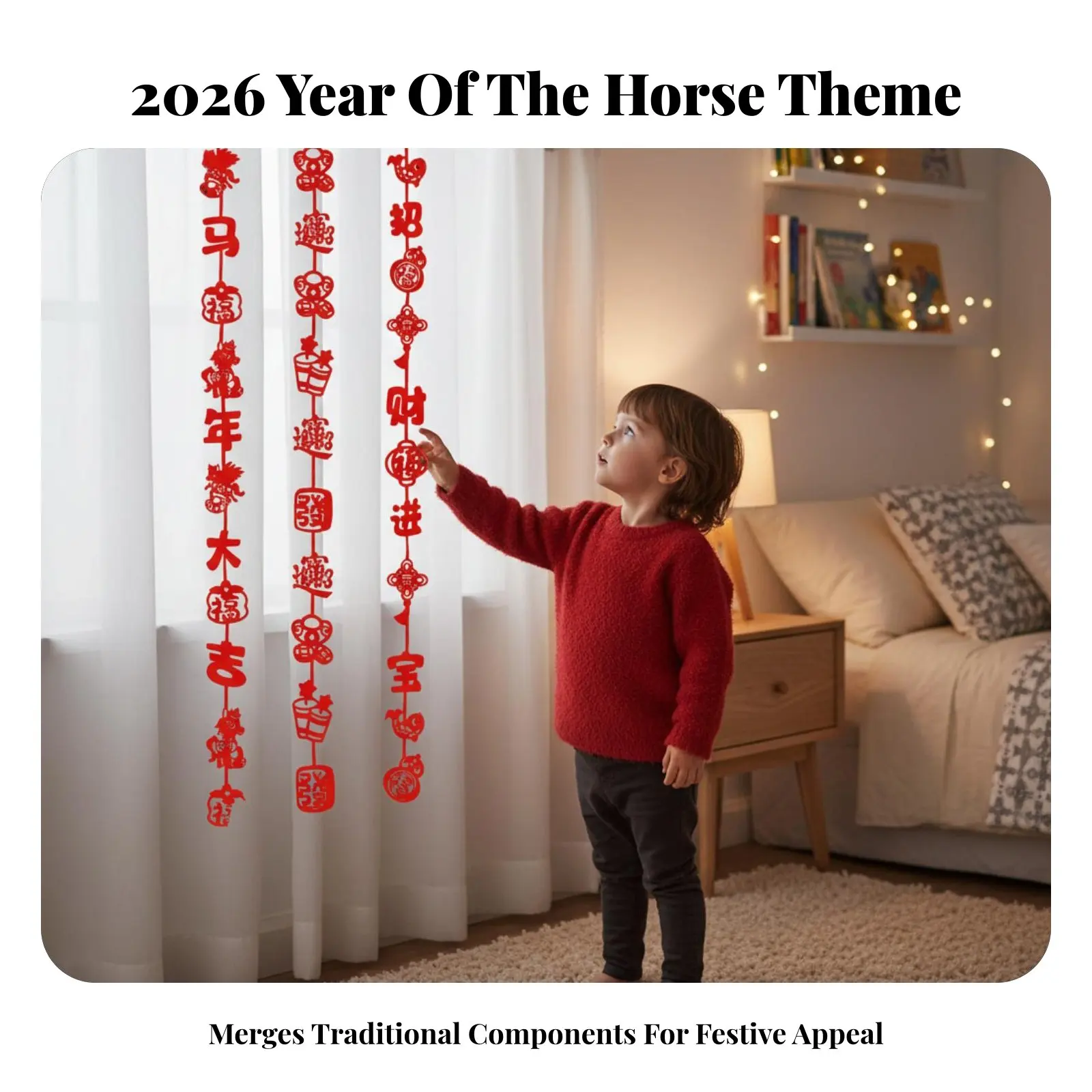 Year of the Horse 2026 Hanging Decoration, Chinese New Year Curtain Decor, Festive Home and Mall Ornament
Year of the Horse 2026 Hanging Decoration, Chinese New Year Curtain Decor, Festive Home and Mall Ornament