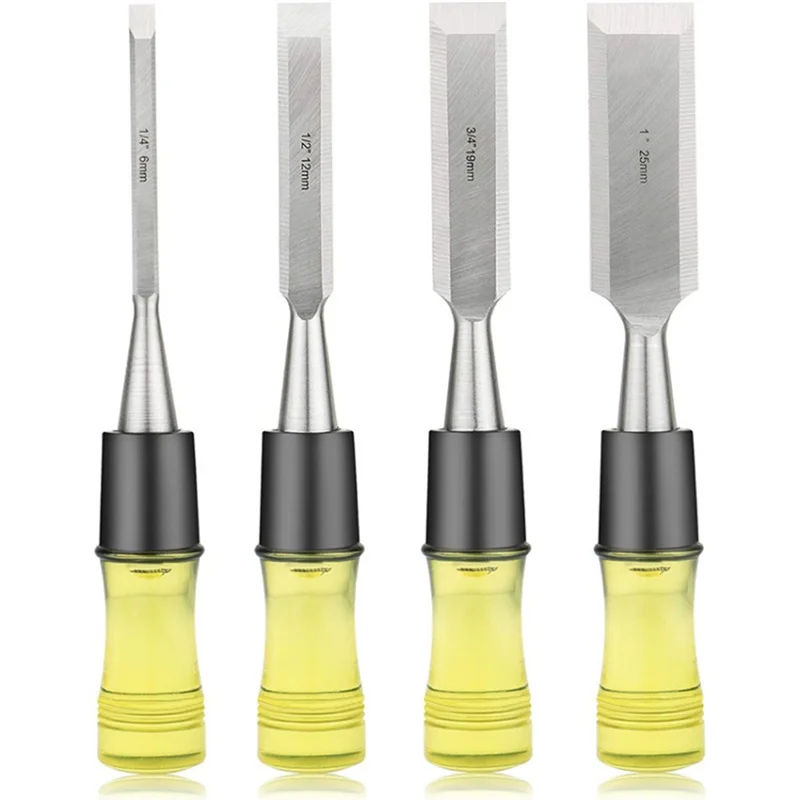 Classy-4Pcs Wood Chisel Set For Woodworking, CR-V Steel Beveled Edge Blade, PVC High Impact Handle Wood Chisel
Classy-4Pcs Wood Chisel Set For Woodworking, CR-V Steel Beveled Edge Blade, PVC High Impact Handle Wood Chisel