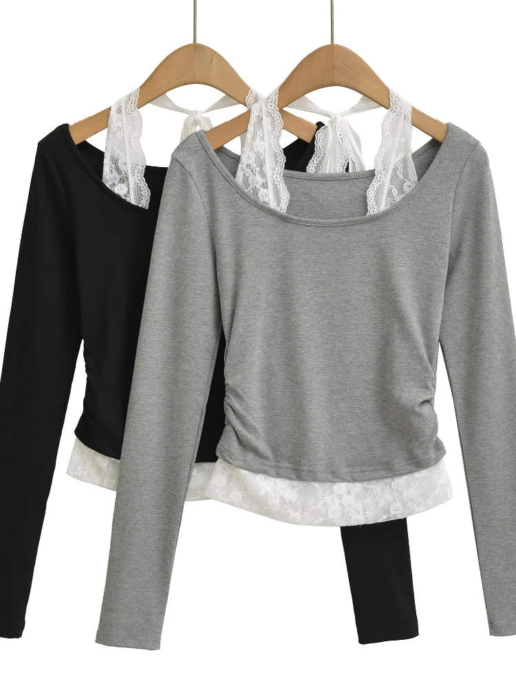 Korobov корейские Y2k сексуальные кружевные повязки в стиле пэчворк Холтер поддельные футболки из двух частей с длинными рукавами
Korobov корейские Y2k сексуальные кружевные повязки в стиле пэчворк Холтер поддельные футболки из двух частей с длинными рукавами