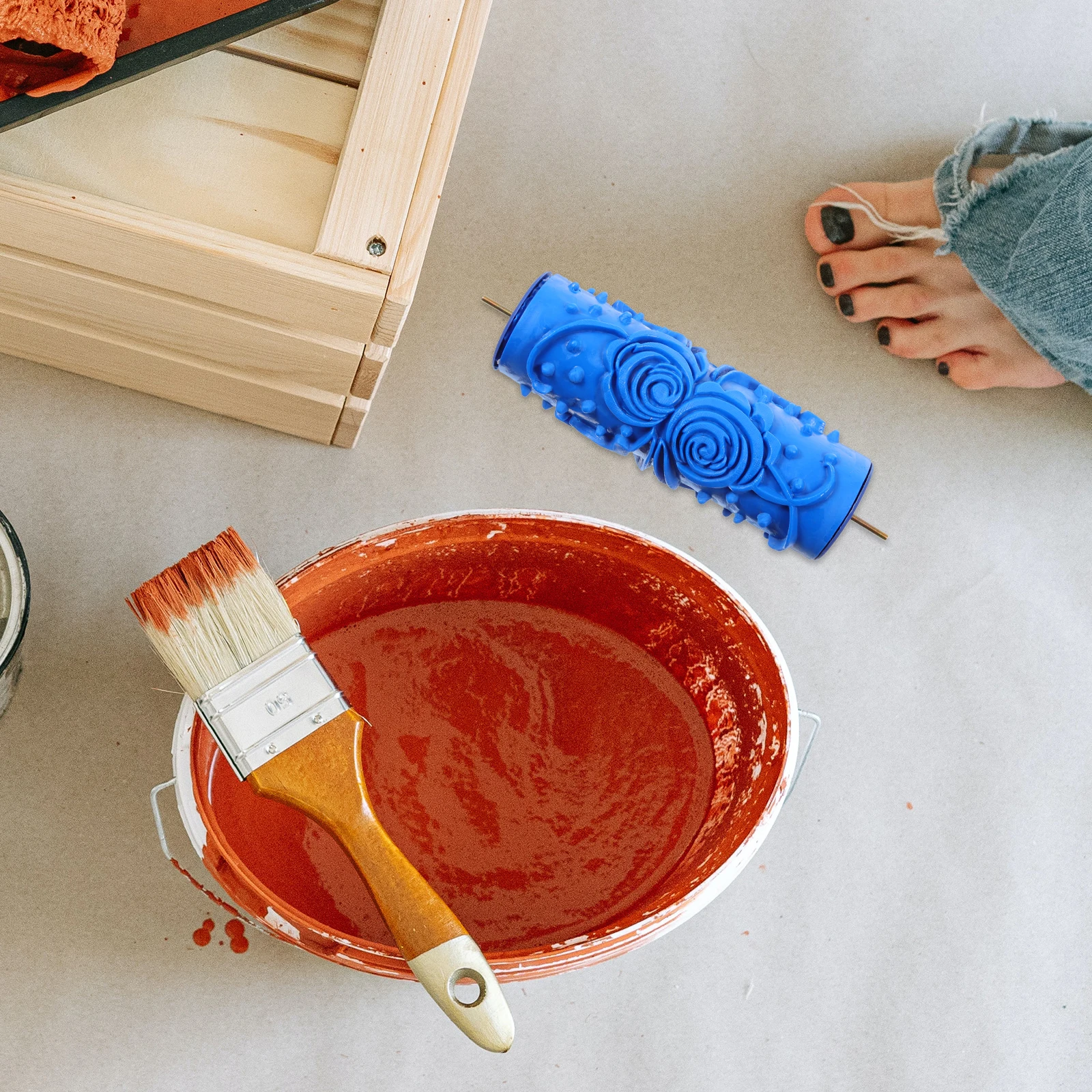 Валик для узора, резиновый клей, валик для краски, синий прочный инструмент для украшения стен для покраски узоров обоев
Валик для узора, резиновый клей, валик для краски, синий прочный инструмент для украшения стен для покраски узоров обоев