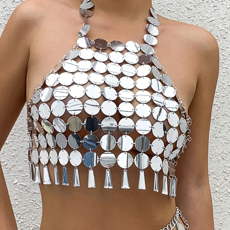 Sequins Bra Chain Body Chains Backless Beach Nightclub Sequin Bra Body Accessories Alloy Jewelry for Women and Girls 37JB
Sequins Bra Chain Body Chains Backless Beach Nightclub Sequin Bra Body Accessories Alloy Jewelry for Women and Girls 37JB