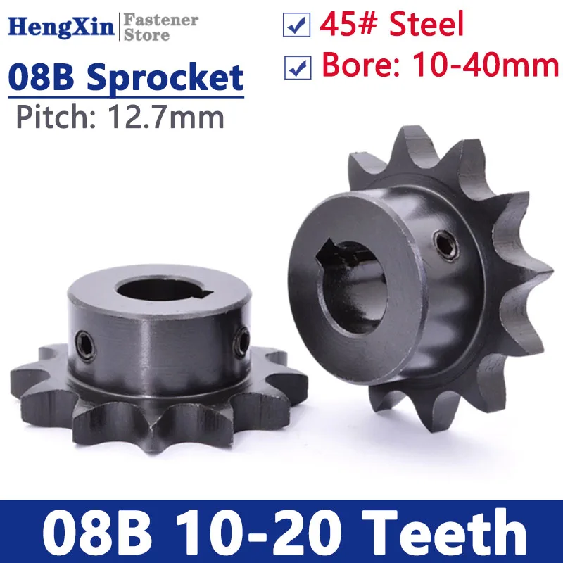 1pcs 08B Industrial Drive Sprocket Wheel 45# Steel Chain Gear 10 11 12 13 14 15 16 17 18 19 20 Teeth Bore 10-40mm Pitch 12.7mm
1pcs 08B Industrial Drive Sprocket Wheel 45# Steel Chain Gear 10 11 12 13 14 15 16 17 18 19 20 Teeth Bore 10-40mm Pitch 12.7mm