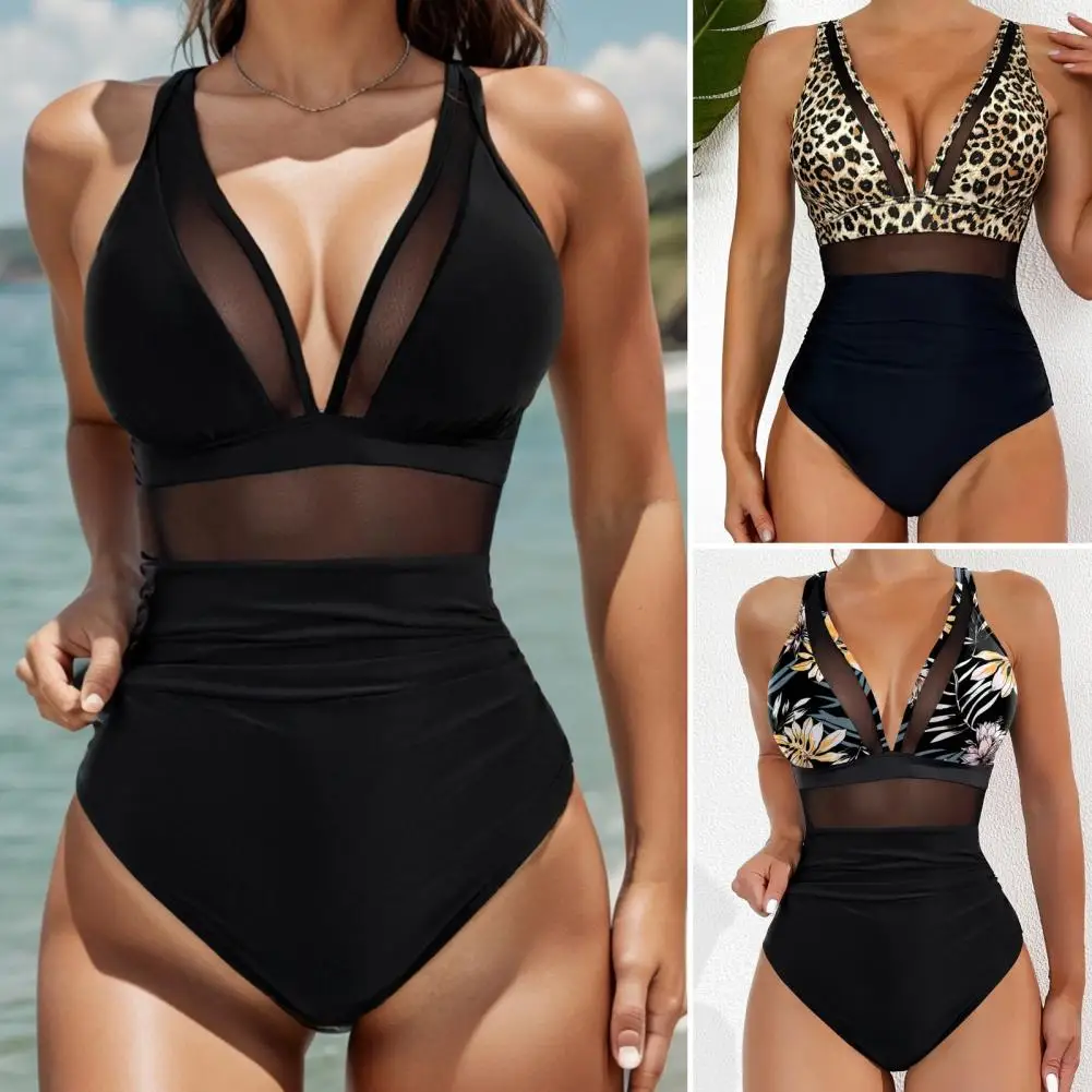 Sexy One-piece Swimsuit Stylish V-neck Mesh Swimsuit for Women Sexy Backless Monokini with Colorful Patchwork for Summer
Sexy One-piece Swimsuit Stylish V-neck Mesh Swimsuit for Women Sexy Backless Monokini with Colorful Patchwork for Summer