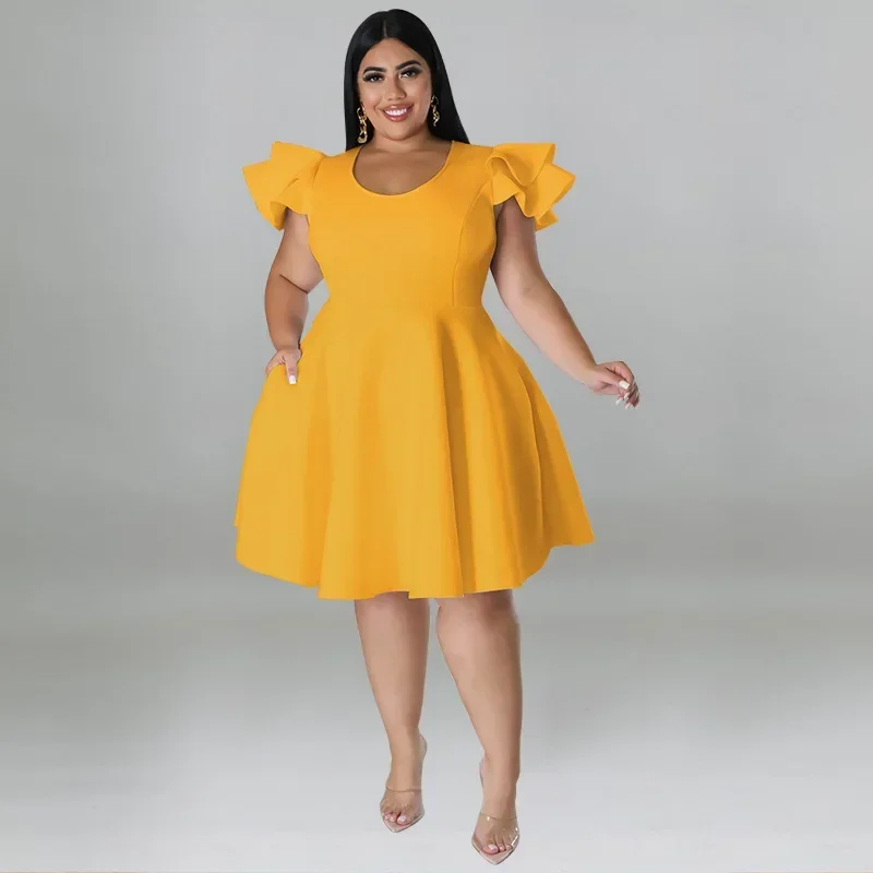 GUWU модные женские платья больших размеров с круглым вырезом и рюшами на рукавах, вечернее платье из бисера, 2024, летнее женское повседневное элегантное короткое платье трапециевидной формы
GUWU модные женские платья больших размеров с круглым вырезом и рюшами на рукавах, вечернее платье из бисера, 2024, летнее женское повседневное элегантное короткое платье трапециевидной формы