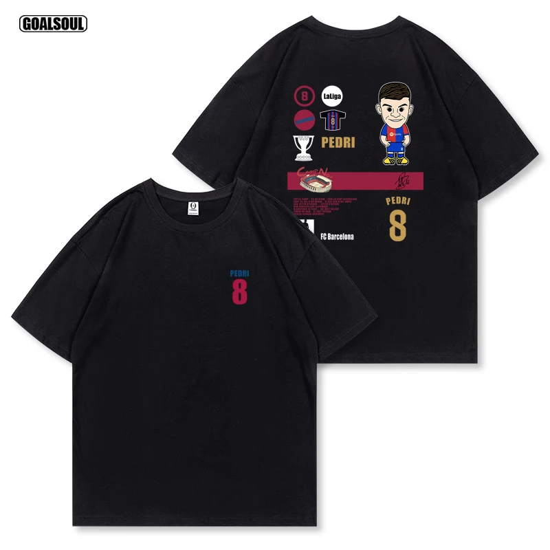 2025 Barcelona PEDRI T-shirt Football No. 8 Pedri American Retro Streetwear Brand Casual Heavy Pure Cotton Short-sleeved Shirt
2025 Barcelona PEDRI T-shirt Football No. 8 Pedri American Retro Streetwear Brand Casual Heavy Pure Cotton Short-sleeved Shirt