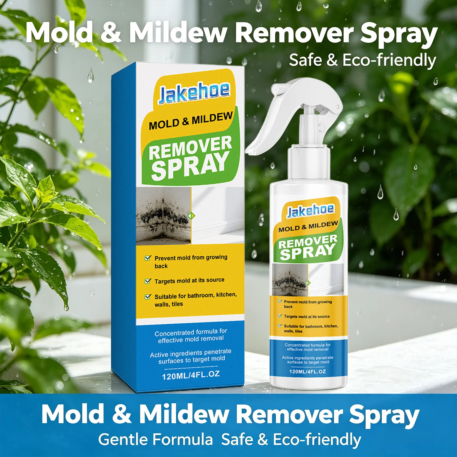 JAKEHOE Mold & Mildew Removing Spray Eliminating Mold Reducing Odors Deep Penetrating Formula Concentrated Mildew Stains Cleaner
JAKEHOE Mold & Mildew Removing Spray Eliminating Mold Reducing Odors Deep Penetrating Formula Concentrated Mildew Stains Cleaner