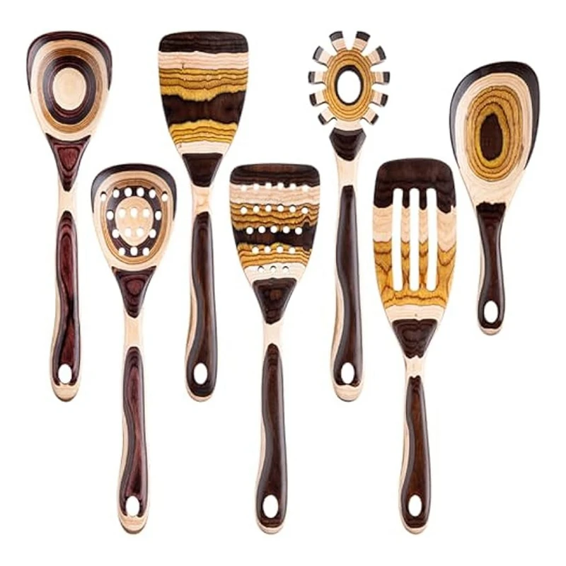 7Pcs Pakkawood Utensils Kit -Durable, Eco-Friendly, Wooden Spoon For Cooking, Wooden Utensil Set For Cooking
7Pcs Pakkawood Utensils Kit -Durable, Eco-Friendly, Wooden Spoon For Cooking, Wooden Utensil Set For Cooking