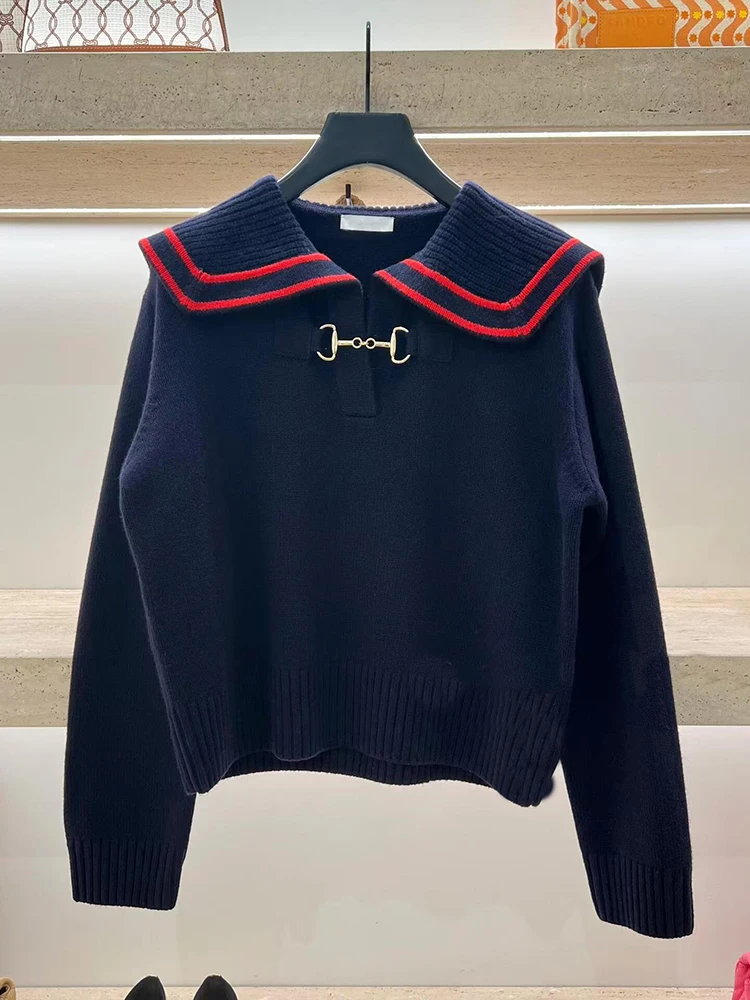 SIVOS Premium Women's Sweet Preppy Sle Knitted Top Navy Collar Pullover Long Sve ort Length Polyester Fiber Blend
SIVOS Premium Women's Sweet Preppy Sle Knitted Top Navy Collar Pullover Long Sve ort Length Polyester Fiber Blend