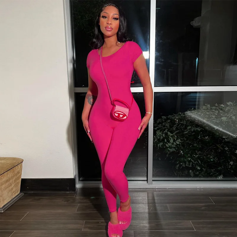 Summer Backless Solid Color Short Sleeve Jumpsuit Slim Fit Sports One Piece Pants Leggings Rompers For Women
Summer Backless Solid Color Short Sleeve Jumpsuit Slim Fit Sports One Piece Pants Leggings Rompers For Women