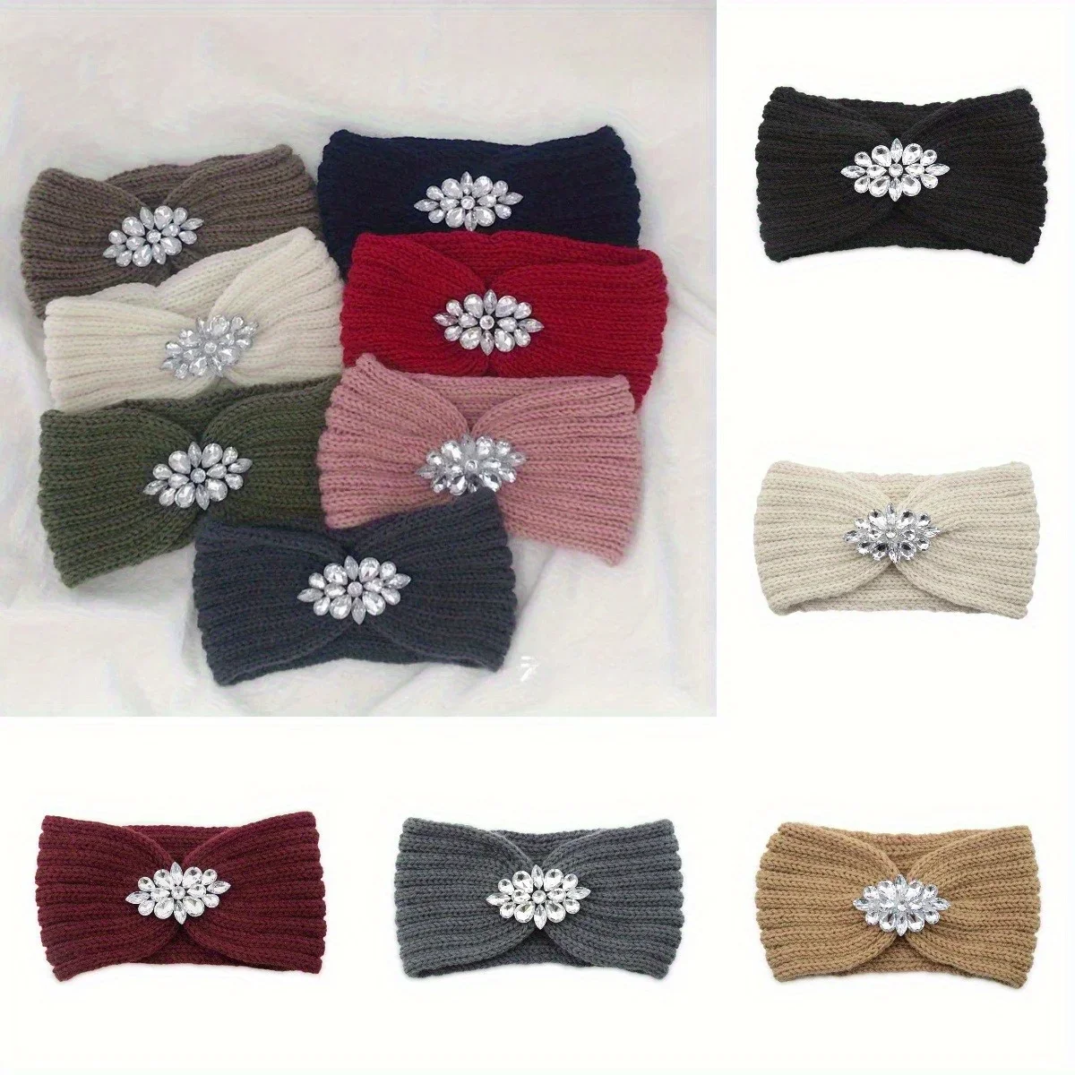 Winter Wide Knitted Headband for Women Rhinestone Knot Cross Twist Crochet Hair Band Head Wrap Lady Ear Warmer Accessories
Winter Wide Knitted Headband for Women Rhinestone Knot Cross Twist Crochet Hair Band Head Wrap Lady Ear Warmer Accessories
