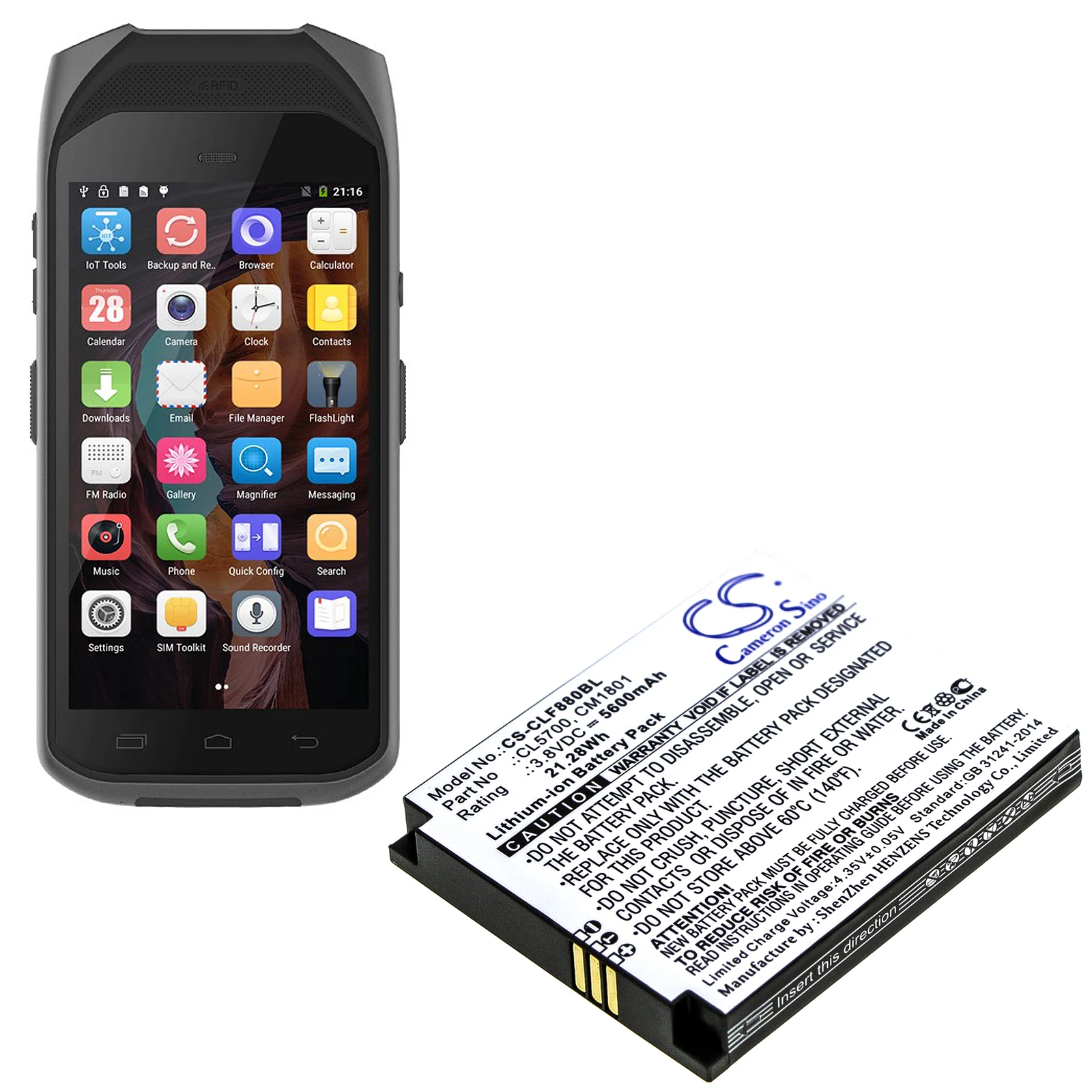 Cameron Sino 3.8V 5600mAh Barcode Scanner Battery CL5700, CM1801 for Cilico F880, F880PEU, F880P
Cameron Sino 3.8V 5600mAh Barcode Scanner Battery CL5700, CM1801 for Cilico F880, F880PEU, F880P