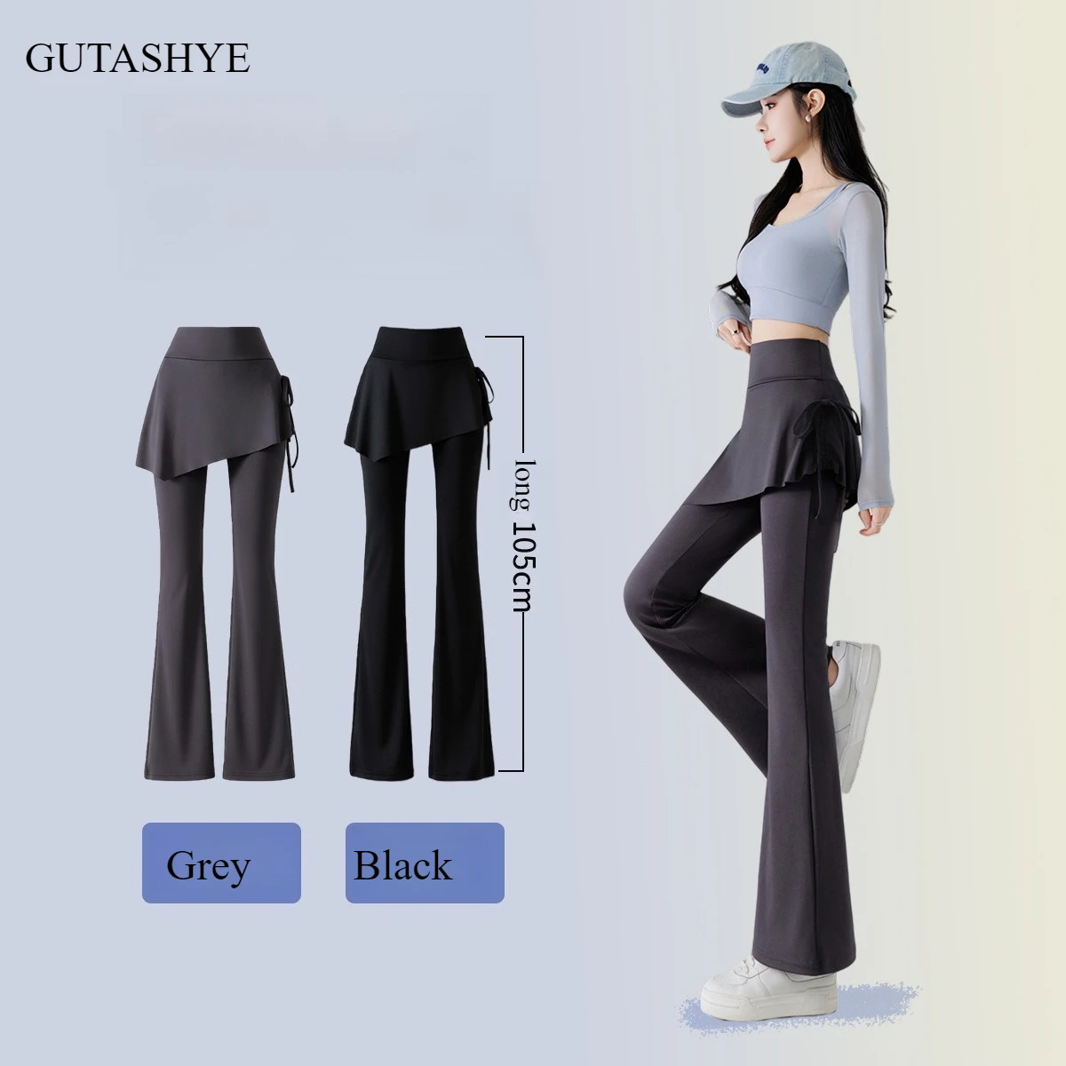 Women Fake Two Piece Flare Skirt Leggings High Waist Drawstring Stretch Butt Lifting Yoga Casual Bootcut Pants
Women Fake Two Piece Flare Skirt Leggings High Waist Drawstring Stretch Butt Lifting Yoga Casual Bootcut Pants