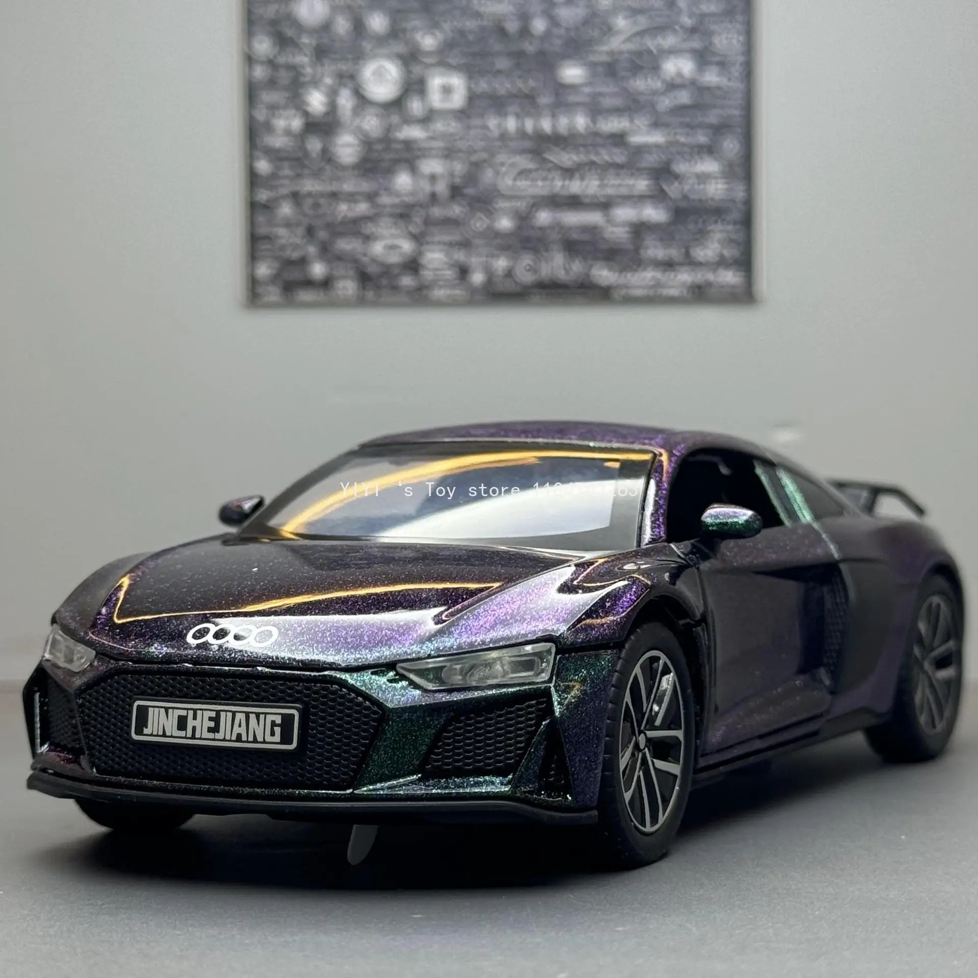 Simulation 1: 32 Audi R8 sports car Model sound and light die-casting toy car and collectible gifts A20
Simulation 1: 32 Audi R8 sports car Model sound and light die-casting toy car and collectible gifts A20