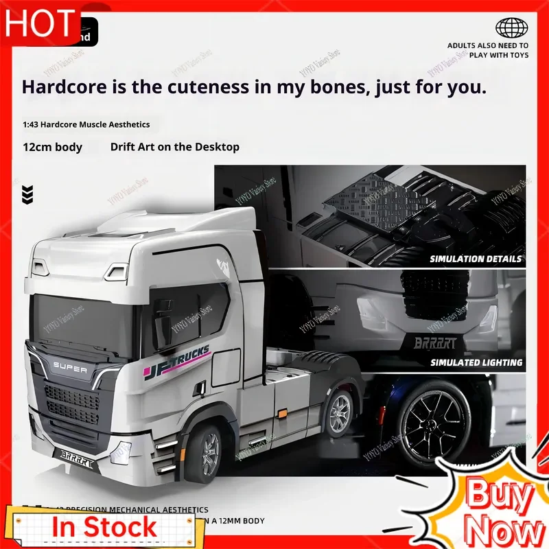 Mini Desktop Drift Car Semi-Truck 1:43 Scale RC Remote Control Vehicle with Gyro Full-Feature Set for Boys Includes Accessories
Mini Desktop Drift Car Semi-Truck 1:43 Scale RC Remote Control Vehicle with Gyro Full-Feature Set for Boys Includes Accessories