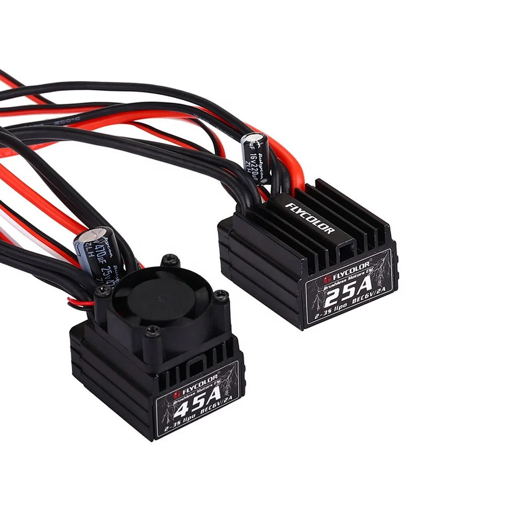 Flycolor 18A/25A/35A/45A Водонепроницаемый автомобильный ESC 2-3S Компоненты двигателя RC 1/10 1/16 1/18 Автомобили Бесщеточный регулятор скорости
Flycolor 18A/25A/35A/45A Водонепроницаемый автомобильный ESC 2-3S Компоненты двигателя RC 1/10 1/16 1/18 Автомобили Бесщеточный регулятор скорости