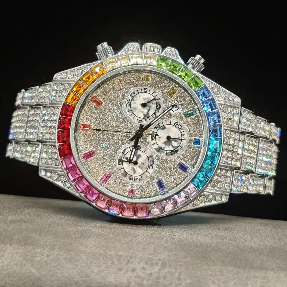 Fashion Ice Watches Men Brand UNIGUET Luxury Stainless Steel Hip Hop Rainbow Diamond Quartz Wristwatch Male Gift Dropshipping
Fashion Ice Watches Men Brand UNIGUET Luxury Stainless Steel Hip Hop Rainbow Diamond Quartz Wristwatch Male Gift Dropshipping