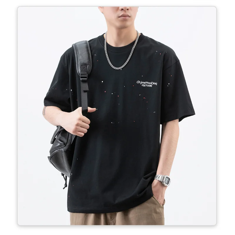 SL9931 American tide loose casual fashion trend versatile men's T short-sleeved personality printing splash ink
SL9931 American tide loose casual fashion trend versatile men's T short-sleeved personality printing splash ink