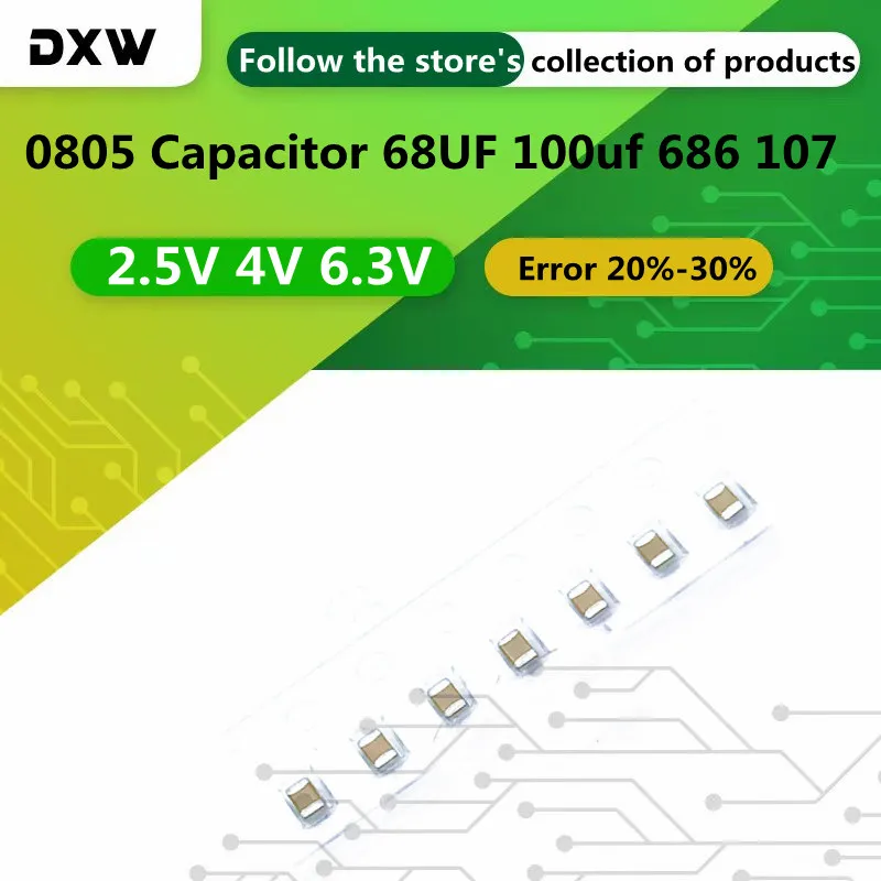 20PCS/Lot 0805 Capacitor 68UF 100uF 2012 686M 107M 2.5V 4V 6.3V X5R Ceramic SMD Capacitor Error 20%-30%
20PCS/Lot 0805 Capacitor 68UF 100uF 2012 686M 107M 2.5V 4V 6.3V X5R Ceramic SMD Capacitor Error 20%-30%