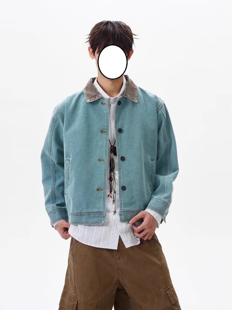 Мужская куртка, винтажная уличная одежда, зеленое короткое пальто в стиле ретро, американская рабочая одежда, дизайн на пуговицах, свободная посадка, повседневная мода
Мужская куртка, винтажная уличная одежда, зеленое короткое пальто в стиле ретро, американская рабочая одежда, дизайн на пуговицах, свободная посадка, повседневная мода