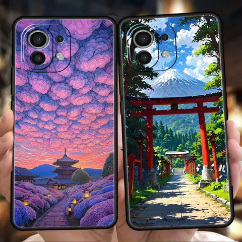 Phone Case For Xiaomi 15 14 13 12 Lite 14T 13T 12T Pro Poco X7 X6 X5 X4 X3 NFC F7 Ultra F6 Pro Cover Landscape Japan Scenery