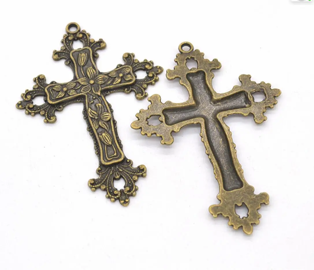 10pcs Silver Color 74x53mm Gothic Rose Flower Cross Charms Religious Pendant For DIY Handmade Metal Jewelry Making F0131
10pcs Silver Color 74x53mm Gothic Rose Flower Cross Charms Religious Pendant For DIY Handmade Metal Jewelry Making F0131