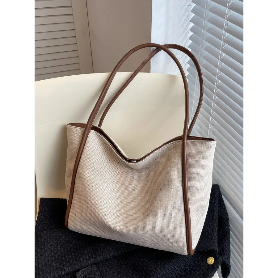 1pc Women's Color Block Shoulder Tote Bag, Spacious Design, Fashionable For Commuting, School, Office and Casual Wear, Autumn/W
1pc Women's Color Block Shoulder Tote Bag, Spacious Design, Fashionable For Commuting, School, Office and Casual Wear, Autumn/W
