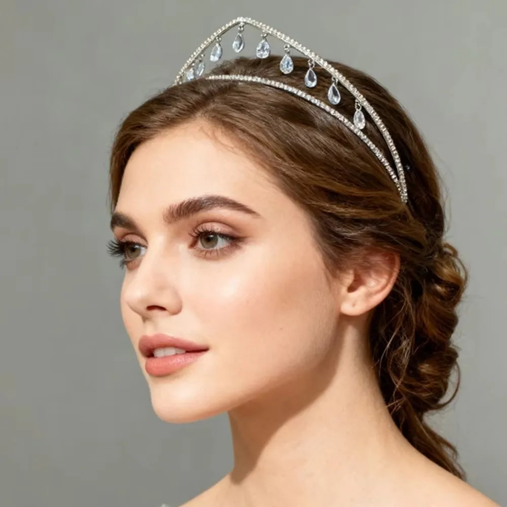 Luxury Water Drop Queen Crown Headpiece Double Layer Temperament Princess Headband Rhinestone Women Hair Decoration Prom Jewelry
Luxury Water Drop Queen Crown Headpiece Double Layer Temperament Princess Headband Rhinestone Women Hair Decoration Prom Jewelry