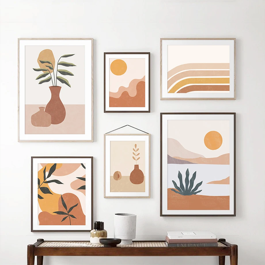 Abstract Retro Vase Leaf Arched Sun Mountains Boho Nature Art Canvas Prints Posters Painting Wall Pictures For Living Room Decor
Abstract Retro Vase Leaf Arched Sun Mountains Boho Nature Art Canvas Prints Posters Painting Wall Pictures For Living Room Decor