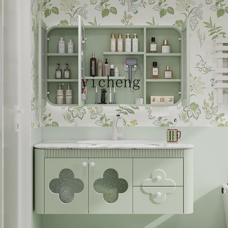 ZK flower bathroom wash basin cabinet combination pastoral side storage green luxury stone bathroom cabinet
ZK flower bathroom wash basin cabinet combination pastoral side storage green luxury stone bathroom cabinet