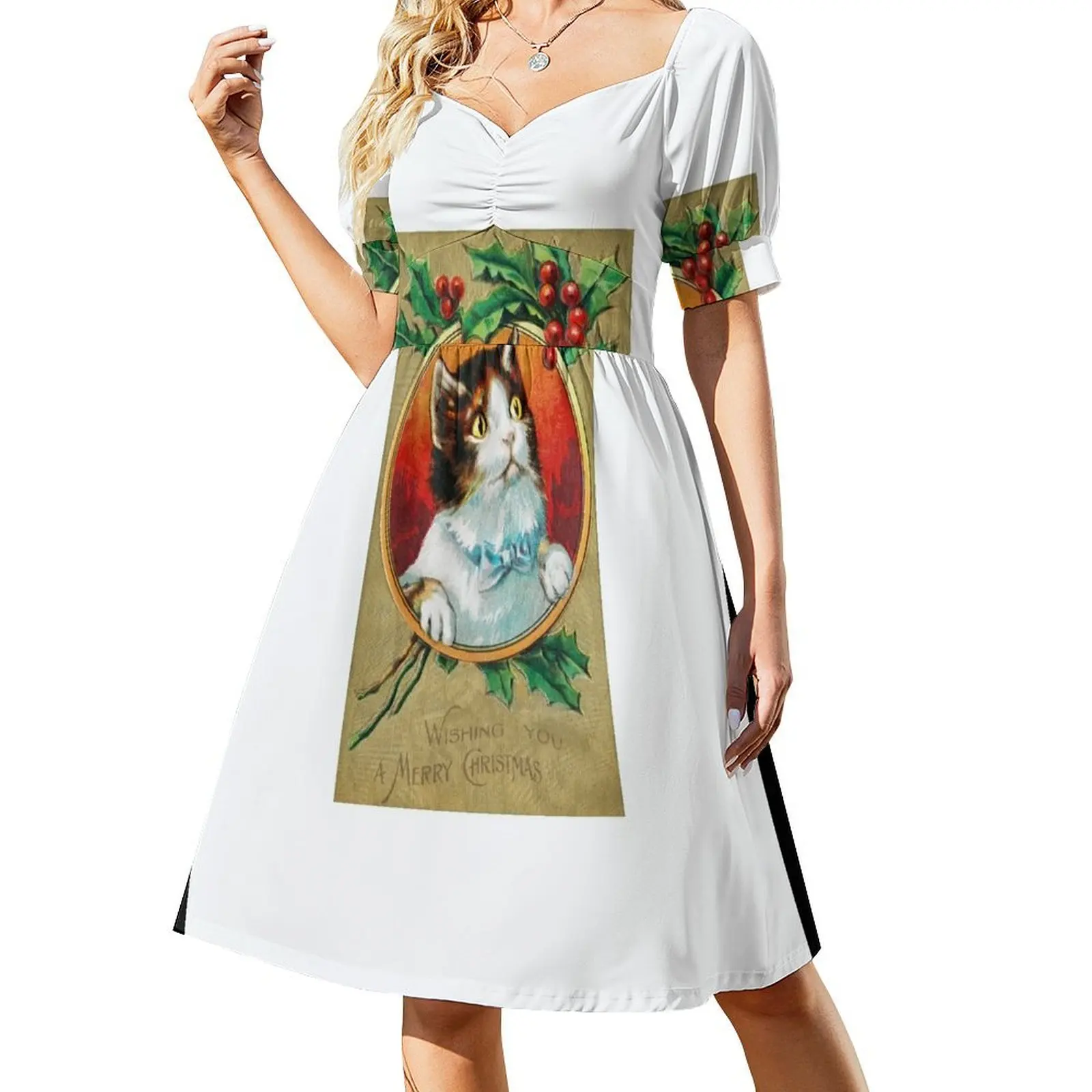 Vintage Christmas Cat- Wishing you a Merry Christmas funny Short-Sleeved Dress Dance dresses sexy dress for women luxury dresses
Vintage Christmas Cat- Wishing you a Merry Christmas funny Short-Sleeved Dress Dance dresses sexy dress for women luxury dresses