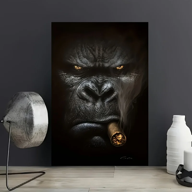 Smoking Gorilla Art Canvas Print Wall Decor, Animal Theme Frameless Painting, Office Living Room Bedroom Modern Poster
Smoking Gorilla Art Canvas Print Wall Decor, Animal Theme Frameless Painting, Office Living Room Bedroom Modern Poster