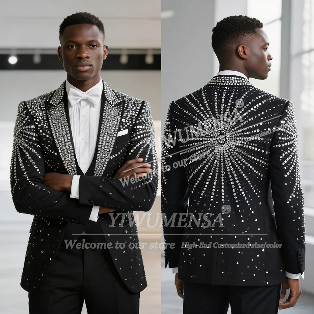Блестящие ювелирные изделия с камнями, мужские костюмы, комплект из 3 предметов, пиджаки для выпускного вечера с лацканами из бисера, однобортные свадебные смокинги для жениха 2026
Блестящие ювелирные изделия с камнями, мужские костюмы, комплект из 3 предметов, пиджаки для выпускного вечера с лацканами из бисера, однобортные свадебные смокинги для жениха 2026