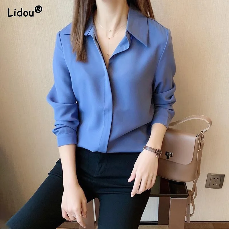 Office Lady Thin Chiffon Single Breasted Fashion Woman Blouses 2022 Polo-Neck Solid Spring Autumn Women's Clothing Capable Neat
Office Lady Thin Chiffon Single Breasted Fashion Woman Blouses 2022 Polo-Neck Solid Spring Autumn Women's Clothing Capable Neat