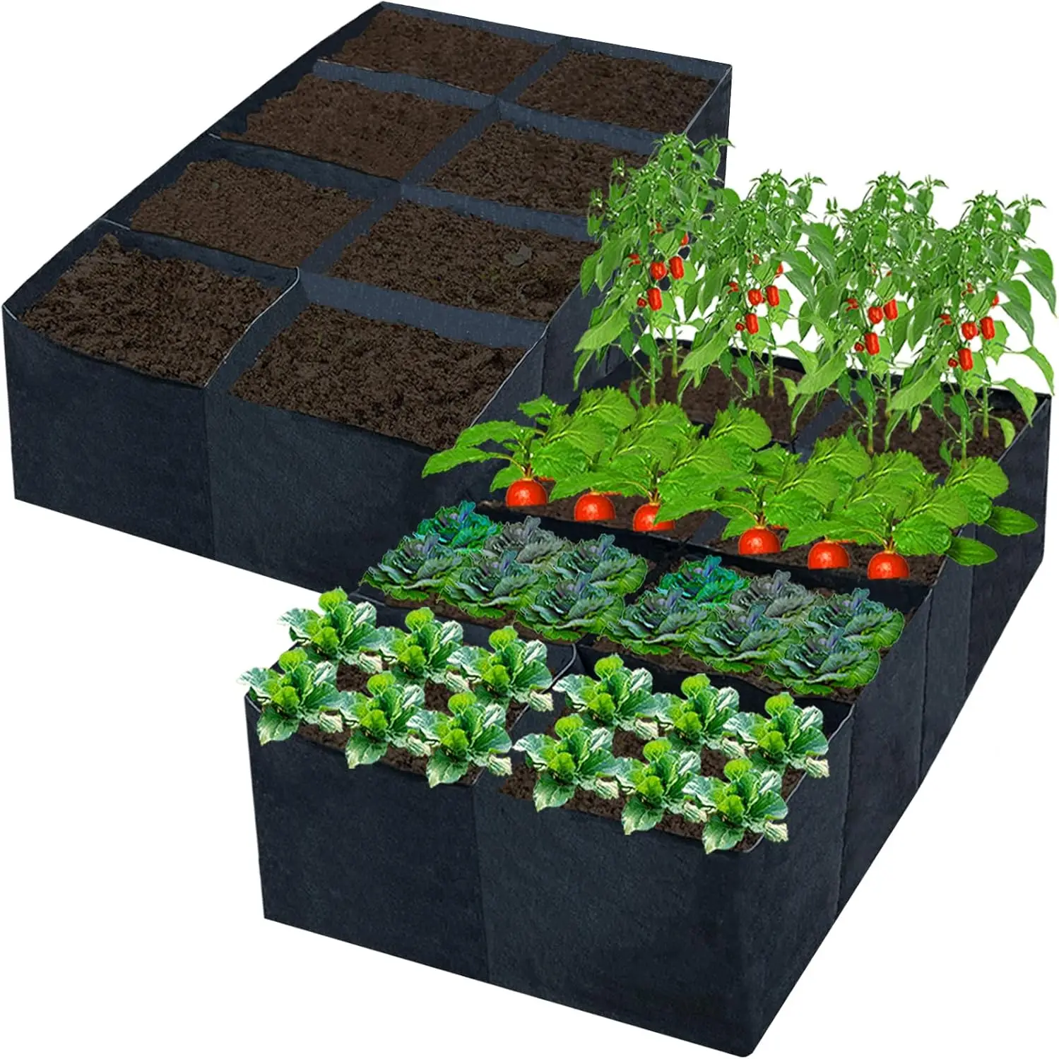 2PCS 6x3x1ft Fabric Raised Garden Bed, 128 Gallon 8 Grids Plant Grow Bags, Durable Outdoor Planter for Herbs Vegetables
2PCS 6x3x1ft Fabric Raised Garden Bed, 128 Gallon 8 Grids Plant Grow Bags, Durable Outdoor Planter for Herbs Vegetables