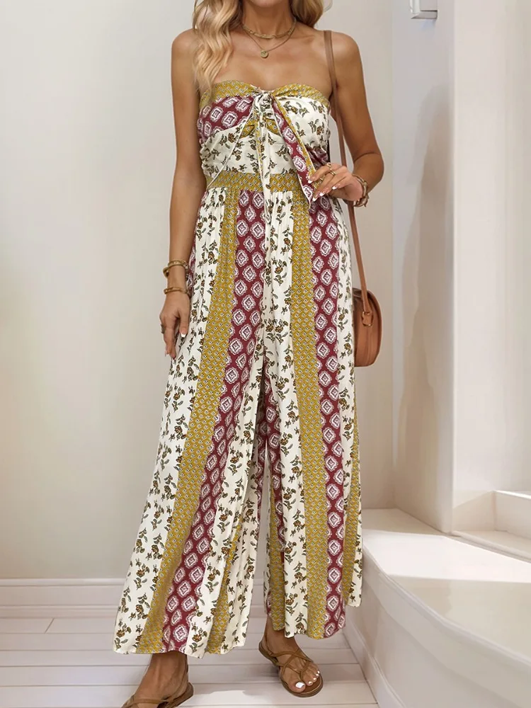 Lemongor Women's Vintage Printed Strapless Tube Jumpsuits 2026 New Summer Vacation Boho High Waisted Wide Leg Palazzo Romper
Lemongor Women's Vintage Printed Strapless Tube Jumpsuits 2026 New Summer Vacation Boho High Waisted Wide Leg Palazzo Romper